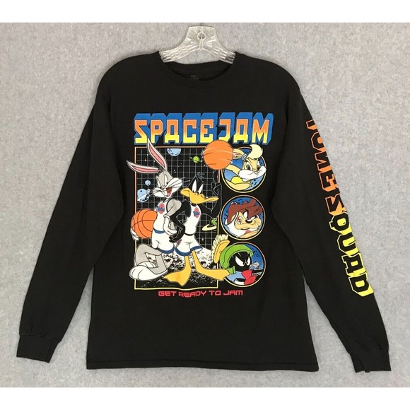 Unbranded Other - Space Jam Tune Squad Shirt Mens Medium Black Long-Sleeve Taz Bugs Daffy Marvin